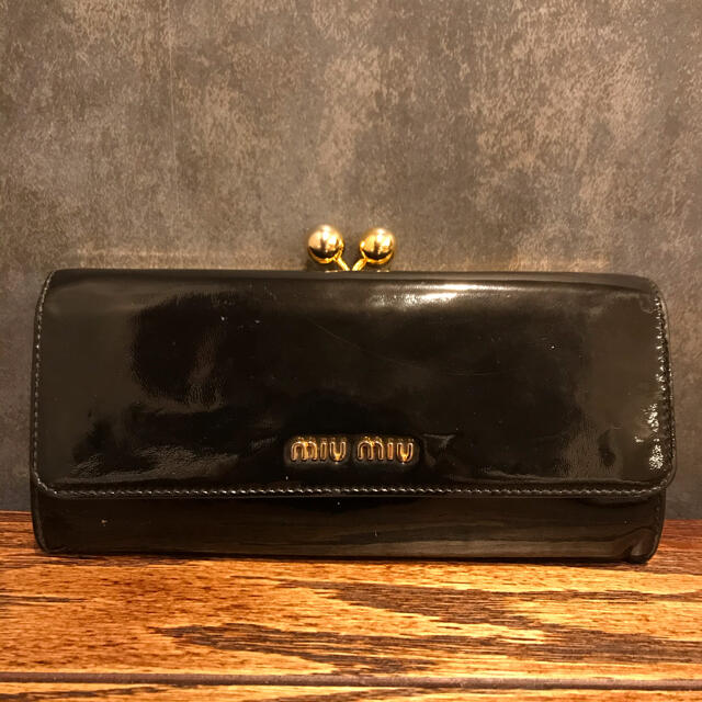 miumiu(ミュウミュウ)のmiu miu がま口長財布 ブラック レディースのファッション小物(財布)の商品写真