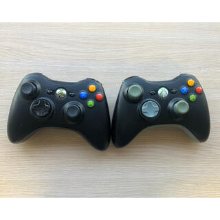 エックスボックス360(Xbox360)のXbox360コントローラー　2台　黒(家庭用ゲーム機本体)