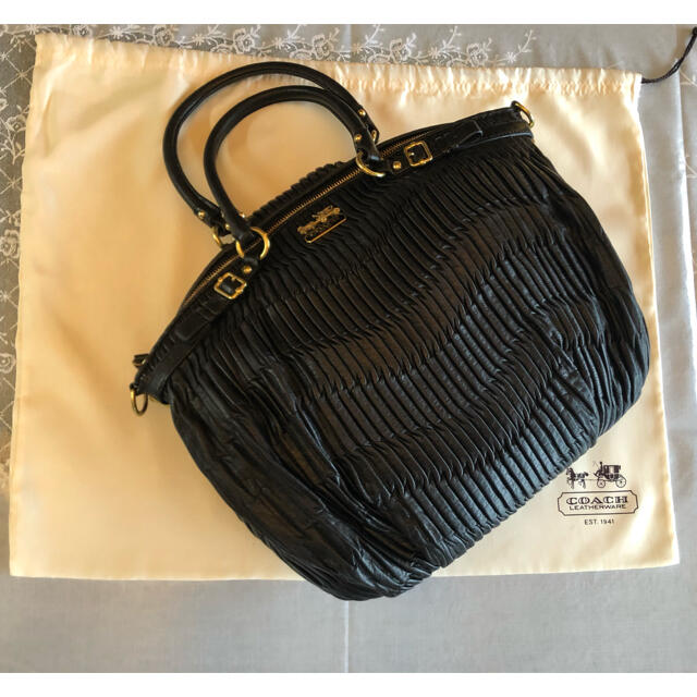 COACH(コーチ)の【正規品】COACH⭐︎マディソン⭐︎ギャザードレザーバッグ レディースのバッグ(トートバッグ)の商品写真