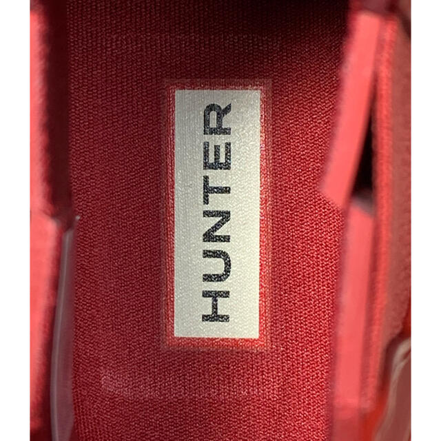 HUNTER(ハンター)の☆新品　未使用　HUNTERレインブーツ　レッド レディースの靴/シューズ(レインブーツ/長靴)の商品写真