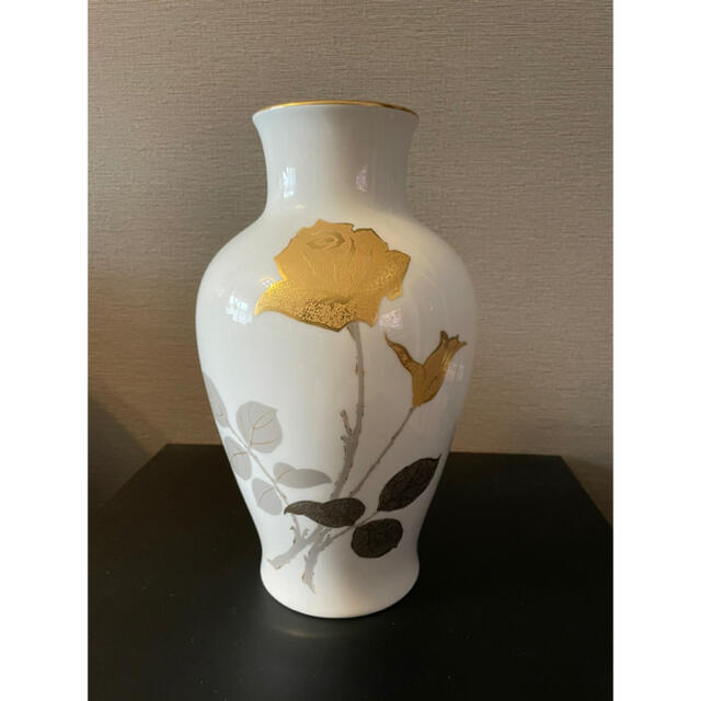 大倉陶園 花瓶 金蝕バラ 28cm花器 OKURA CHINA - 花瓶