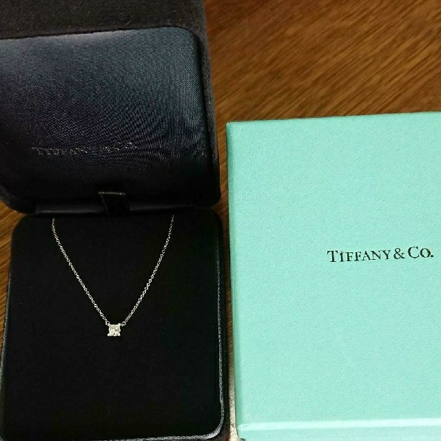 超人気の ティファニー - Co. & Tiffany  PT950 ネックレス  ダイヤモンド  プリンセスカット ネックレス