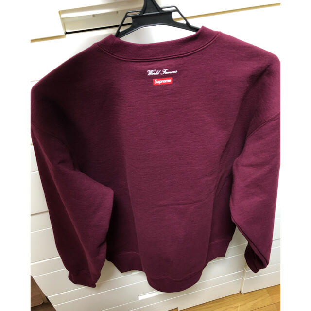 美品 supreme aerial crewneck バーガンディ-