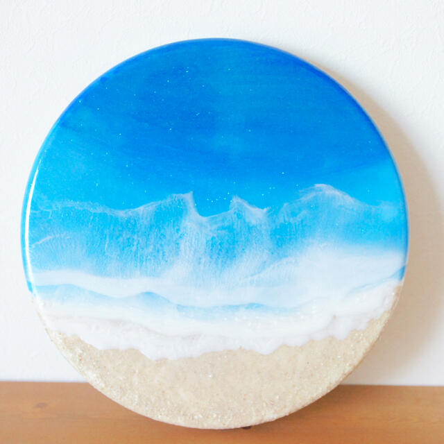 海のアートパネル(小さな海シリーズ)円形　レジンアート