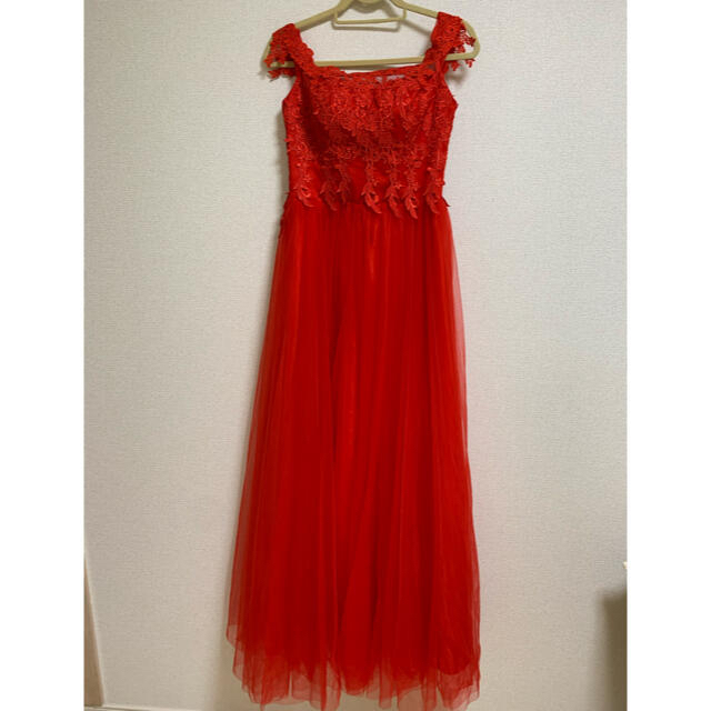 赤　ロングドレス　美品