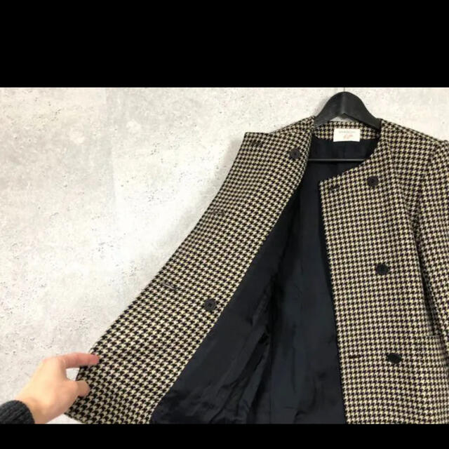 希少品 givenchy 千鳥格子柄ノーカラージャケット