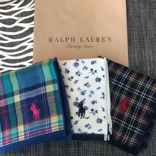 ラルフローレン(Ralph Lauren)の【新品】Ralph Lauren タオルハンカチ　3枚セット(ハンカチ)