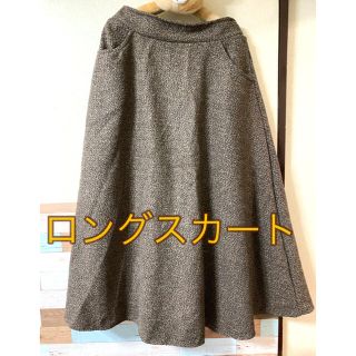 ロングスカート　秋冬　レディース　XXL フレア　ブラウン(ロングスカート)