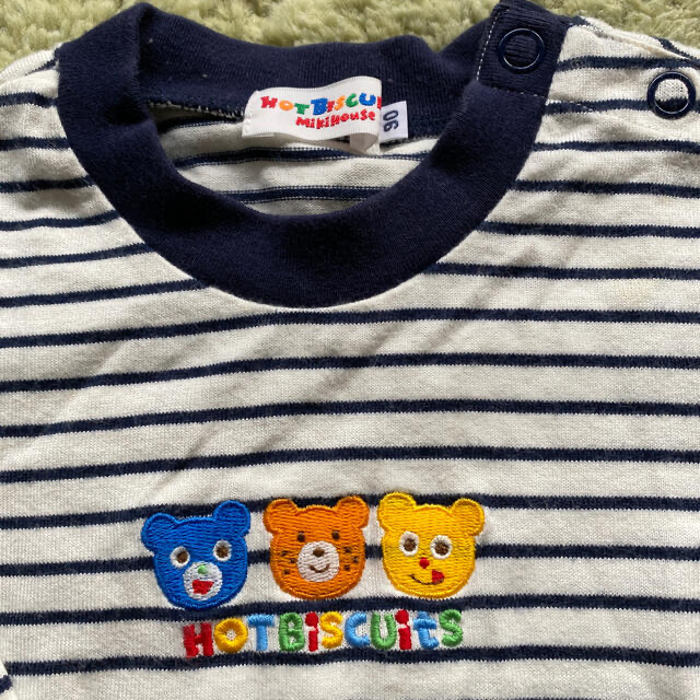 HOT BISCUITS(ホットビスケッツ)のミキハウス　ボーダーロンT90 キッズ/ベビー/マタニティのキッズ服男の子用(90cm~)(Tシャツ/カットソー)の商品写真