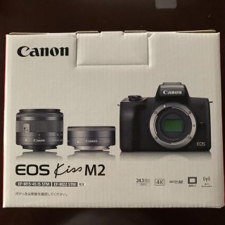 キヤノン(Canon)のEOS kiss m2 ダブルレンズキット　ホワイト(ミラーレス一眼)