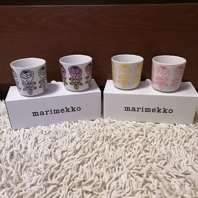 marimekko(マリメッコ)のマリメッコ　ヴィヒキルース　ラテマグ　4個セット インテリア/住まい/日用品のキッチン/食器(グラス/カップ)の商品写真