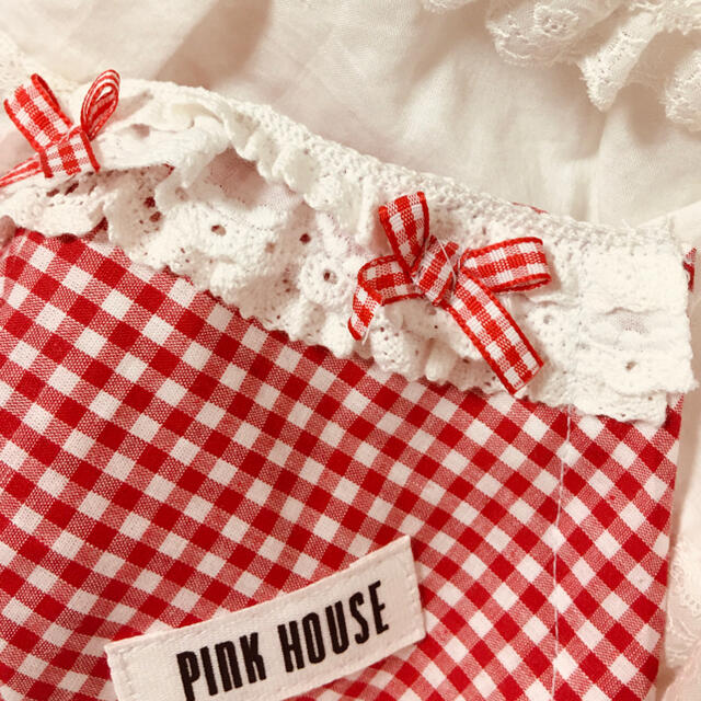 PINK HOUSE(ピンクハウス)のハンドメイドインナーマスク(ギンガムフリル) ハンドメイドのファッション小物(その他)の商品写真