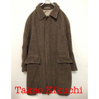 タケオキクチ(TAKEO KIKUCHI)のタケオキクチ ステンカラーコート ブラウン　デザインコート(ステンカラーコート)