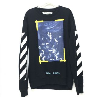 オフホワイト(OFF-WHITE)のオフホワイト OFF-WHITE CARAVAGGIO PAINTING ロザリオ OMBA003F17003016 Seeing Things スウェット トレーナー コットン ブラック(その他)