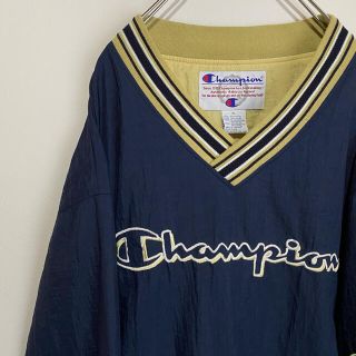 【激レア】90s ナイロンプルオーバー Champion 刺繍