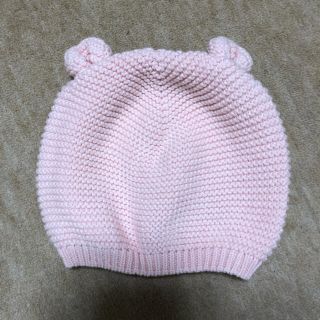 ベビーギャップ(babyGAP)の未使用★babyGAP耳付きニット帽 ベビー46㎝ ピンク(帽子)