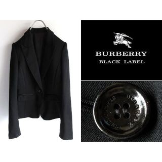 バーバリー(BURBERRY)の極美品 希少 バーバリーブラックレーベル ストレッチウール1Bジャケット40 黒(テーラードジャケット)