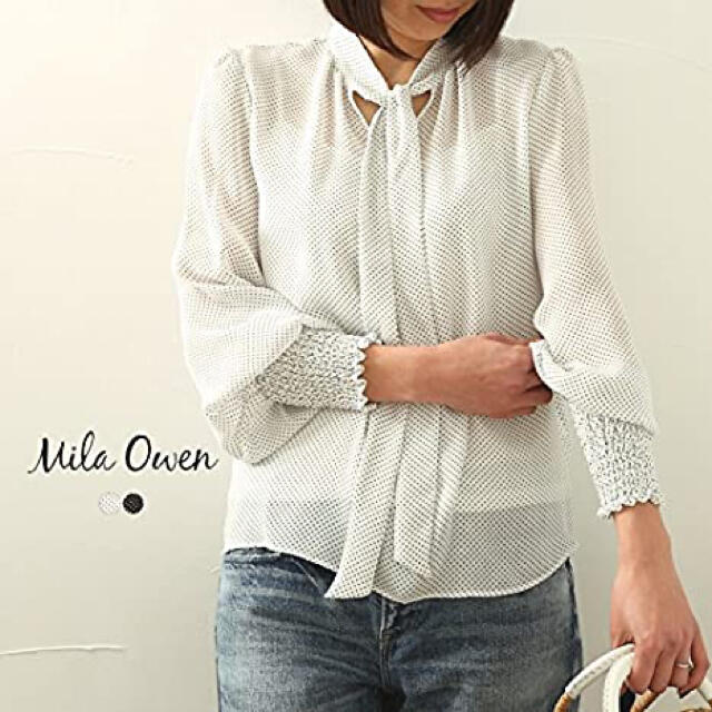 Mila Owen(ミラオーウェン)のミラオーウェン　ドット柄ブラウス レディースのトップス(シャツ/ブラウス(長袖/七分))の商品写真