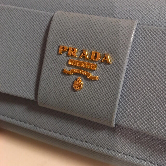 美品　PRADA プラダ 長財布　リボン　バッグ