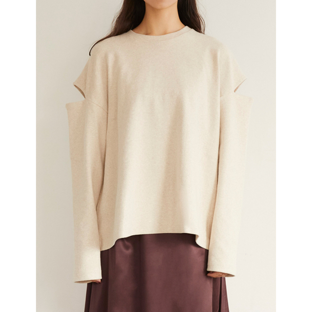 RANDEBOO Charm cut neo top(oatmeal) レディースのトップス(カットソー(長袖/七分))の商品写真