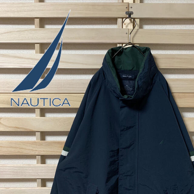 ジャケット/アウターNAUTICAノーティカ★ゆるダボ ワンポイントロゴ刺繍 ナイロンジャケットXL