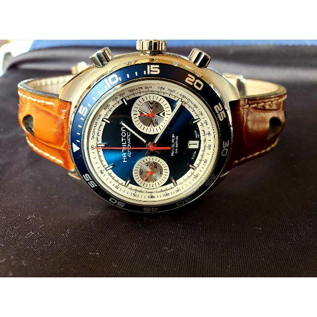 美品 Hamilton ハミルトン パンユーロ 限定  青 自動巻 腕時計