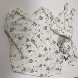 バニーズバイザベイ(Bunnies by the Bay)の与様専用　バニーズバイザベイ 新生児 ロンパース 帽子 セット ベビー服(ロンパース)