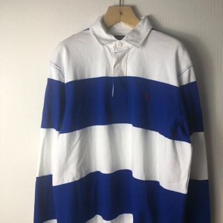 ポロラルフローレン(POLO RALPH LAUREN)の【美品】POLO RALPH LAUREN ラガーシャツ ブルー×ホワイト(ポロシャツ)