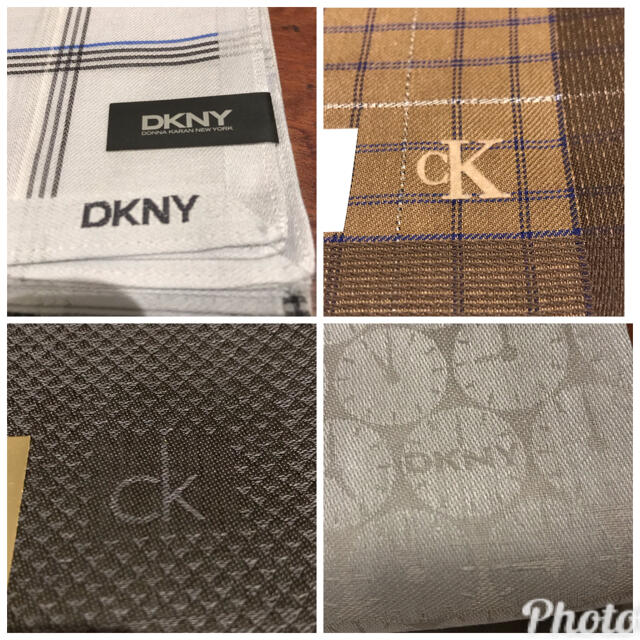 Calvin Klein(カルバンクライン)の新品　Calvin Klein DKNY メンズ　ハンカチ4枚セット メンズのファッション小物(ハンカチ/ポケットチーフ)の商品写真