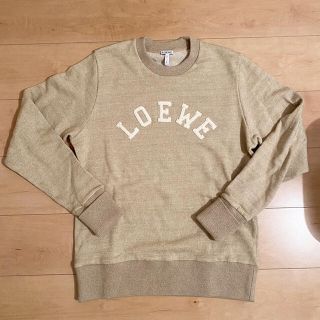 ロエベ(LOEWE)のLOEWE ロエベ ロゴ スウェット トレーナー ベージュ S 美品(スウェット)