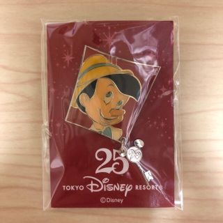 ディズニーランド25周年ピンバッジ　非売品　ピノキオ(バッジ/ピンバッジ)