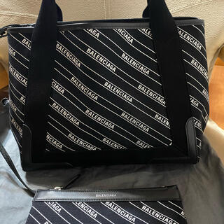 バレンシアガバッグ(BALENCIAGA BAG)のバレンシアガ ネイビー カバス ロゴ ブラック 超美品(トートバッグ)