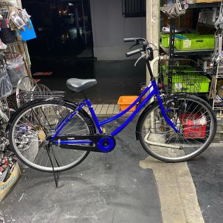 27インチ　ママチャリ　ブルー/ブラック　美品(自転車本体)