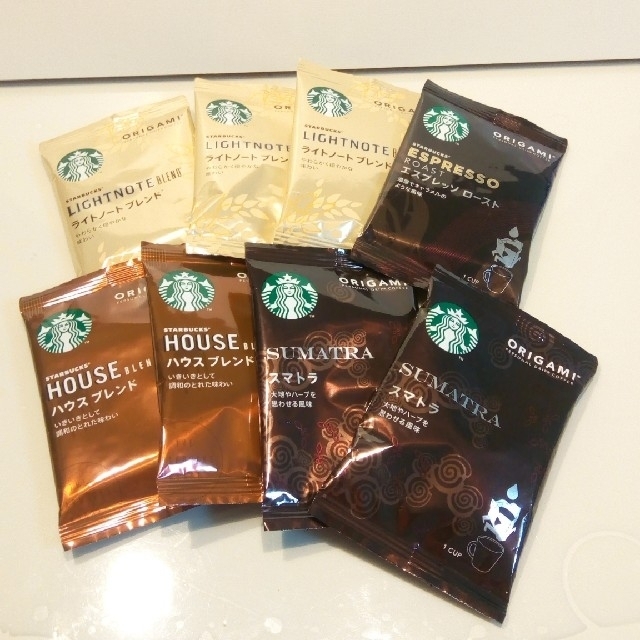 Starbucks Coffee(スターバックスコーヒー)のスターバックスコーヒー　ORIGAMI　4種類計8袋 食品/飲料/酒の飲料(コーヒー)の商品写真