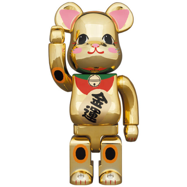 MEDICOM TOY BE@RBRICK 招き猫　金メッキ　金運　弍400%