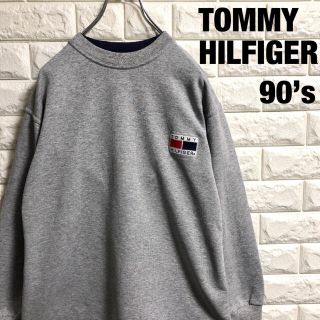 トミーヒルフィガー(TOMMY HILFIGER)の90’s トミーヒルフィガー　スウェットトレーナー　刺繍　メンズSサイズ相当(スウェット)