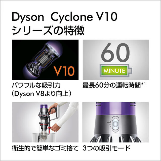 Dyson(ダイソン)のダイソン Dyson Cyclone V10 Fluffy 掃除機 スマホ/家電/カメラの生活家電(掃除機)の商品写真