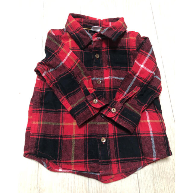 babyGAP(ベビーギャップ)のベビーギャップ  チェック　シャツ　gap 赤 キッズ/ベビー/マタニティのベビー服(~85cm)(シャツ/カットソー)の商品写真