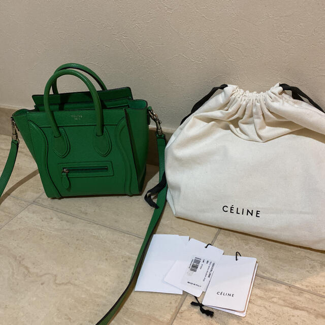 celine(セリーヌ)の！専用！激レア色/セリーヌ/ラゲージ/ナノ/グリーン系 レディースのバッグ(ハンドバッグ)の商品写真