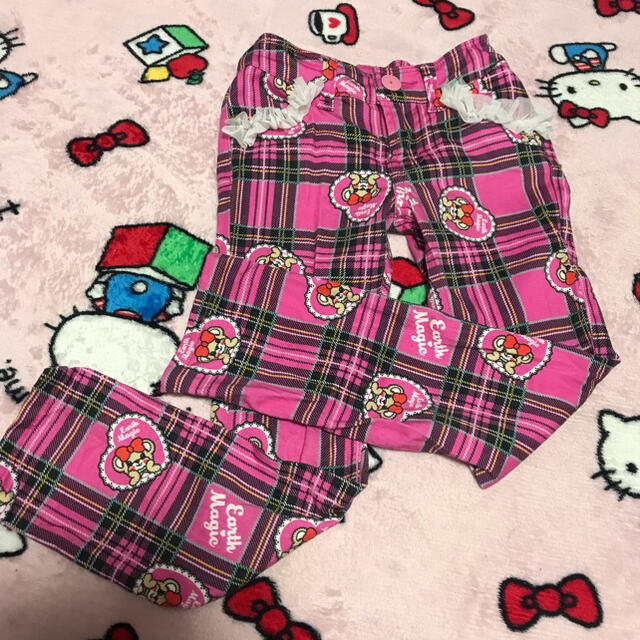 EARTHMAGIC(アースマジック)のアースマジック チェックパンツ 120 キッズ/ベビー/マタニティのキッズ服女の子用(90cm~)(パンツ/スパッツ)の商品写真