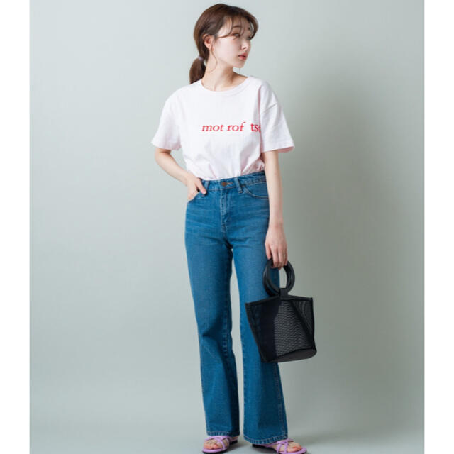 Kastane(カスタネ)のKastane フロッキー大ロゴTee ピンク レディースのトップス(Tシャツ(半袖/袖なし))の商品写真