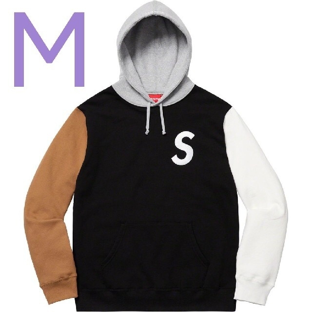 S Logo Colorblocked Hooded Sweatshirt 黒