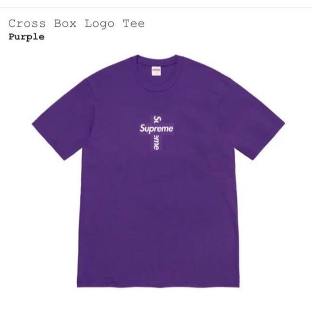 Tシャツ/カットソー(半袖/袖なし)Supreme Cross Box Logo Tee Purple