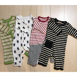 ベビーギャップ(babyGAP)の長袖ロンパース　60.70サイズ　4枚セット(ロンパース)