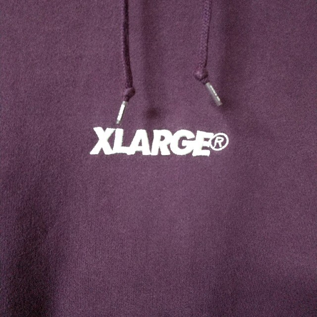 XLARGE スウェット パーカー フーディー 紫 刺繍 ロゴ 1