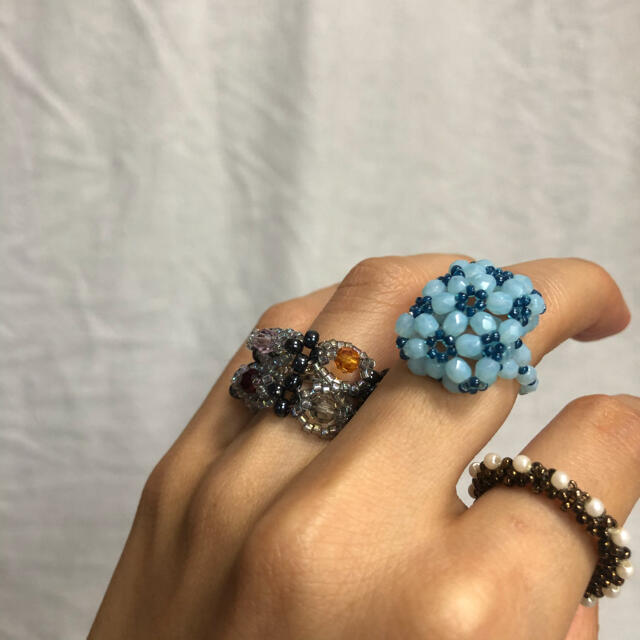 Lochie(ロキエ)のvintage ビーズ  リング 指輪 アクセサリー 6〜7号 ¥2000〜 レディースのアクセサリー(リング(指輪))の商品写真