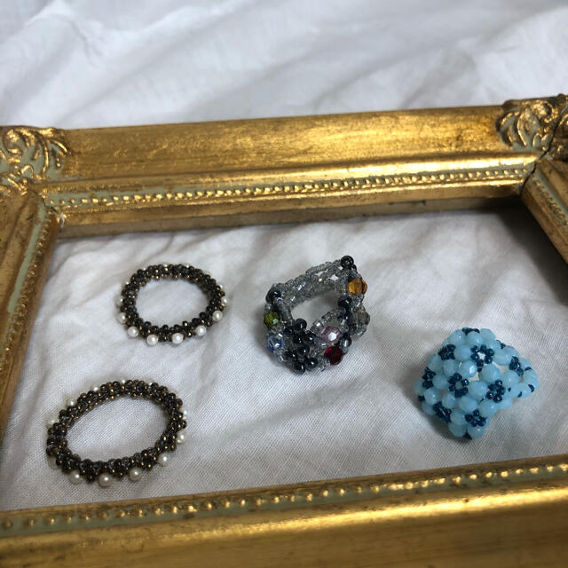 Lochie(ロキエ)のvintage ビーズ  リング 指輪 アクセサリー 6〜7号 ¥2000〜 レディースのアクセサリー(リング(指輪))の商品写真