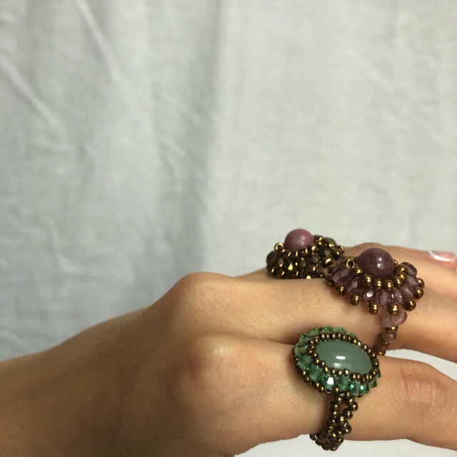 Lochie(ロキエ)のvintage ビーズ  リング 指輪 アクセサリー 6〜7号 ¥4500〜  レディースのアクセサリー(リング(指輪))の商品写真