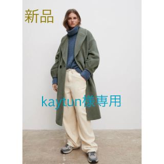 ザラ(ZARA)の新品タグ付き！ZARA＊ウールコート グリーン　LIMITED EDITION (ロングコート)