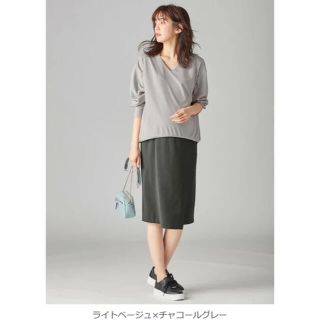 マタニティー(MATERNITY)のエンジェリーベ　Vネックドッキングワンピース　マタニティ　授乳服 お宮参り  (マタニティワンピース)